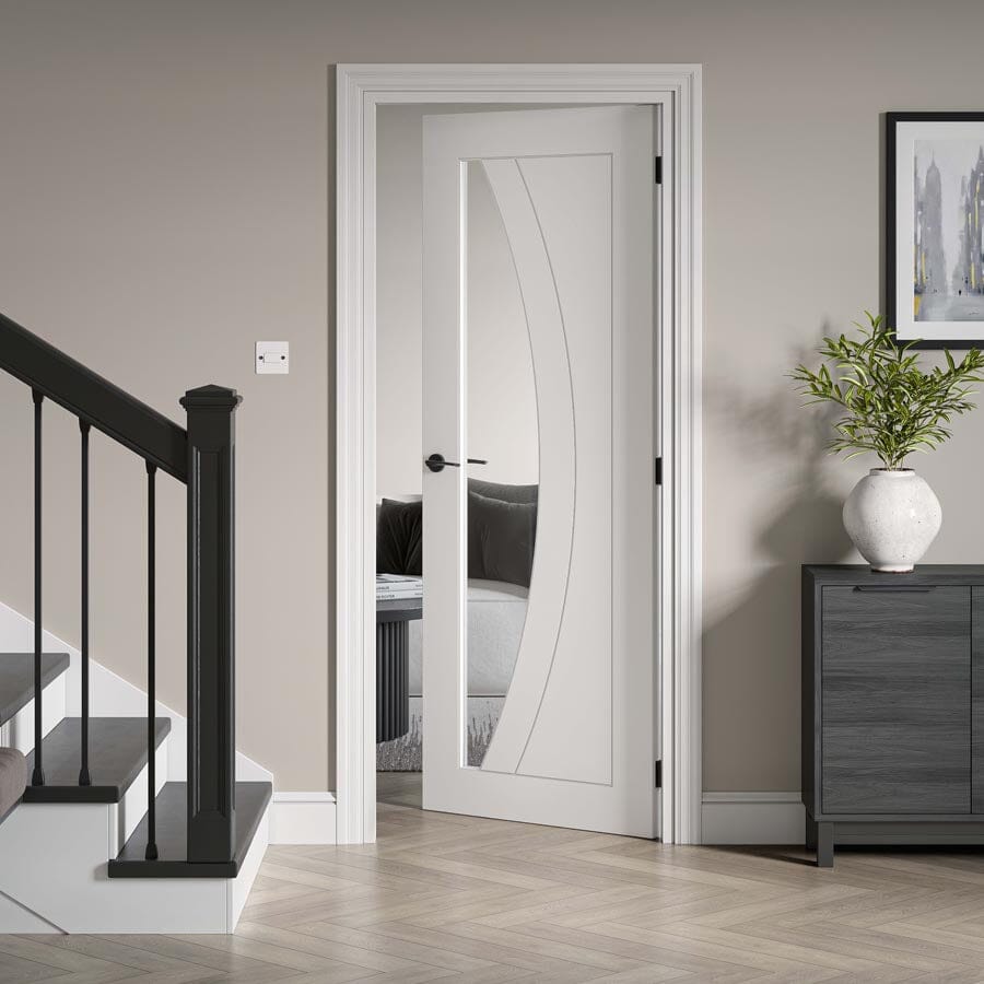 Sicily White Primed Clear Glazed Internal Door