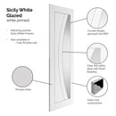 Sicily White Primed Clear Glazed Internal Door