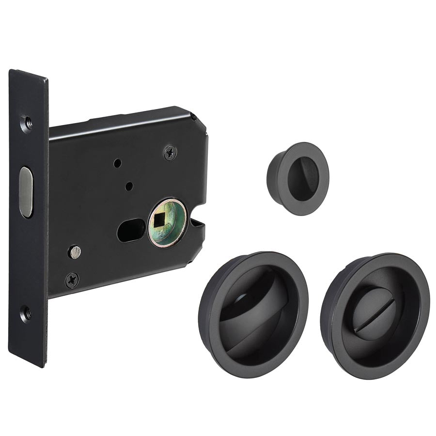 Bathroom Door Lock Pack Matt Black