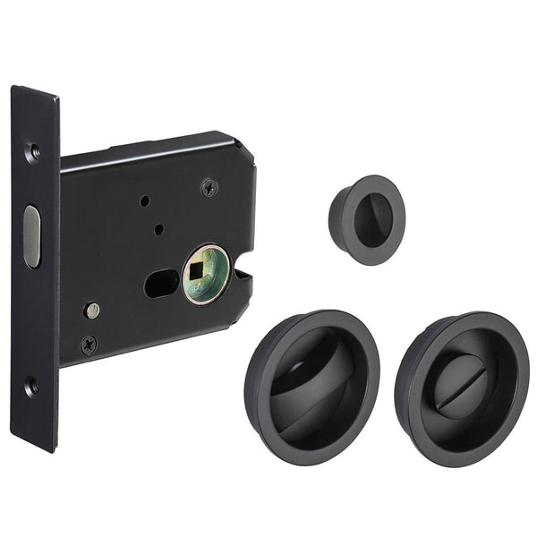 Bathroom Door Lock Pack Matt Black