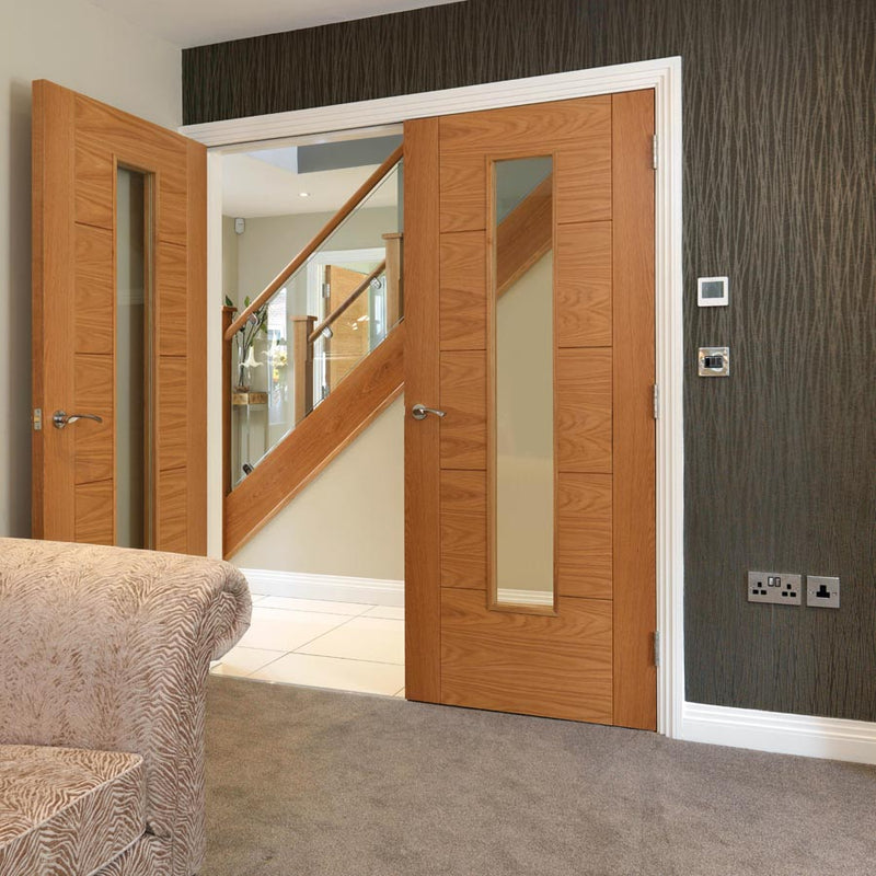 Tigris Oak Slim Glazed Internal Fire Door
