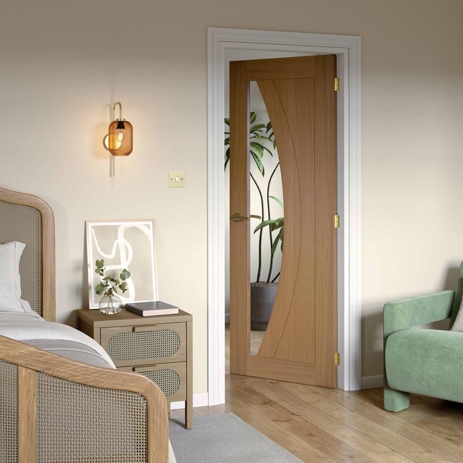 Sicily Oak Clear Glazed Pre-Finished Internal Door