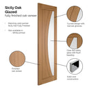 Sicily Oak Clear Glazed Pre-Finished Internal Door