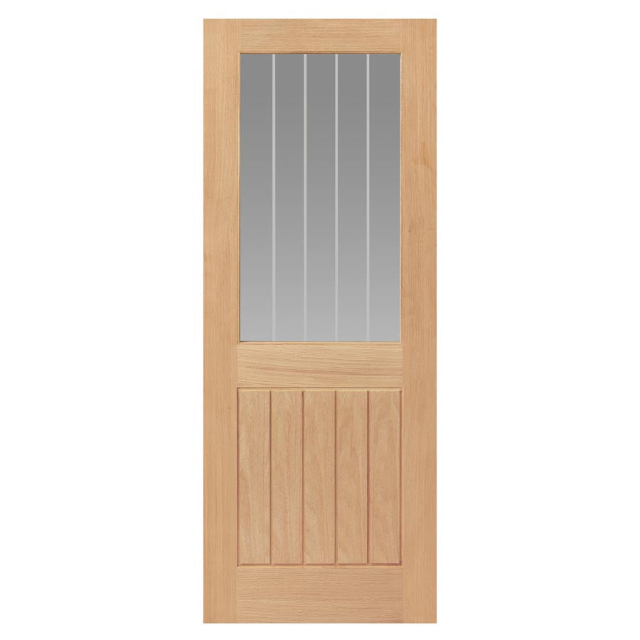 Thames Oak Half Light Glazed Unfinished Internal Door