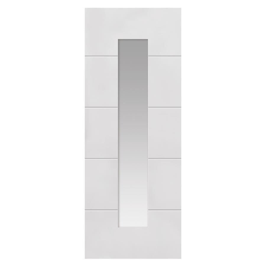 4 Line Horizontal White Internal Glazed Door