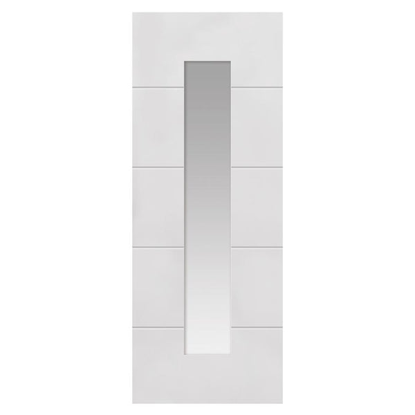 4 Line Horizontal White Internal Glazed Door