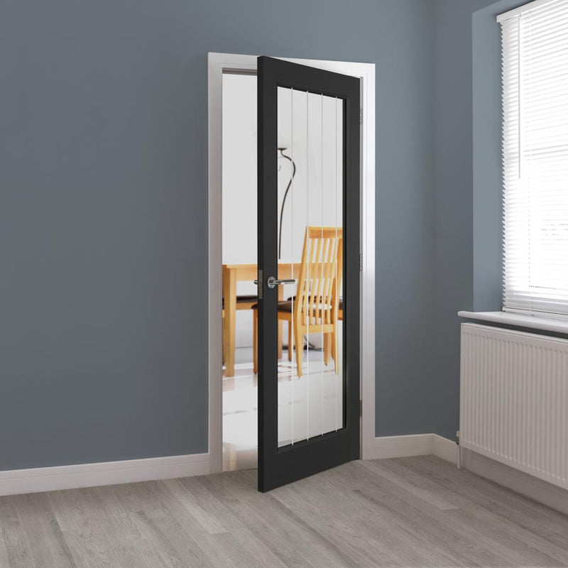 Cottage Black Glazed Internal Door