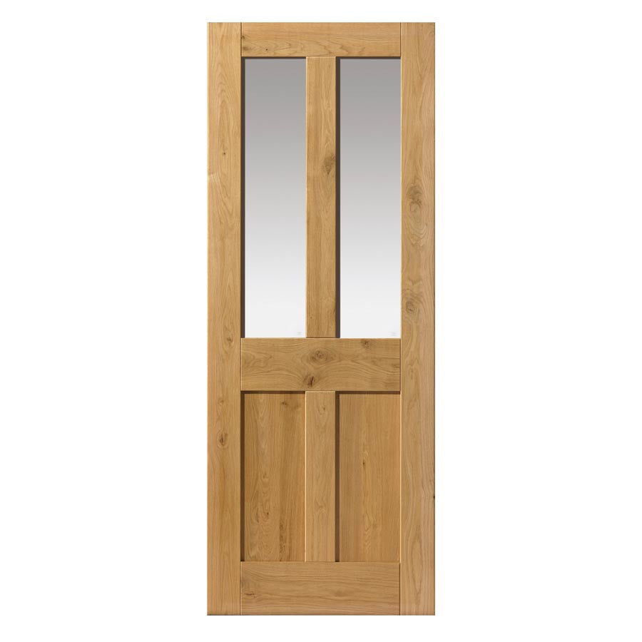 Rustic Oak 4 Panel Glazed Internal Door