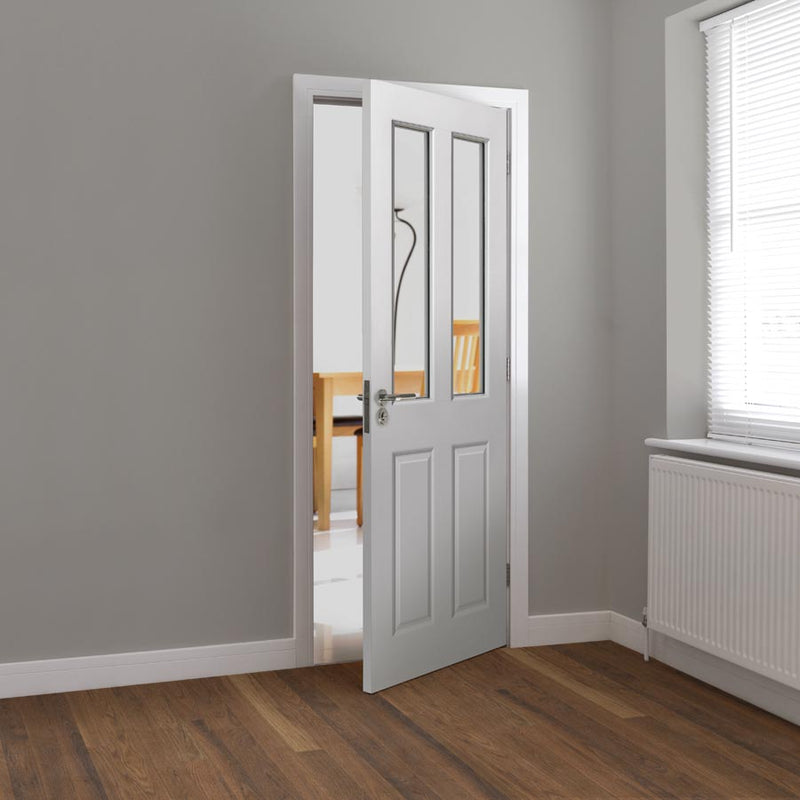Canterbury 2 Light White Glazed Internal Door
