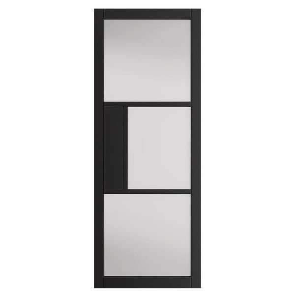 Cosmo Black Clear Glass Internal Door
