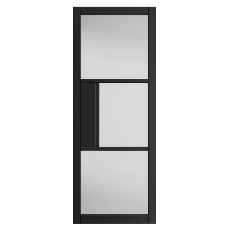 Cosmo Black Clear Glass Internal Door