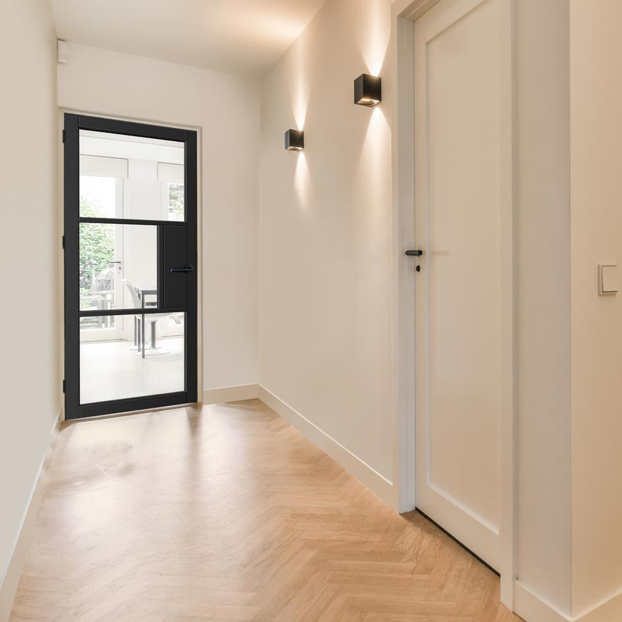 Cosmo Black Clear Glass Internal Door