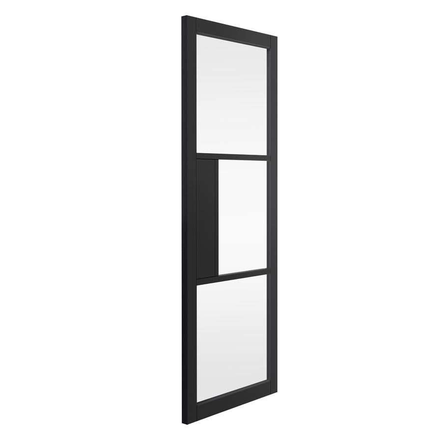 Cosmo Black Clear Glass Internal Door