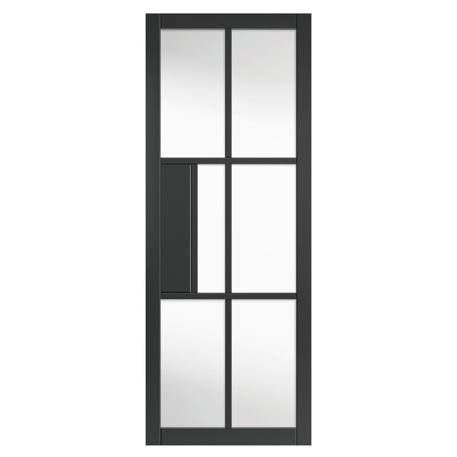 Civic Black Clear Glass Internal Door