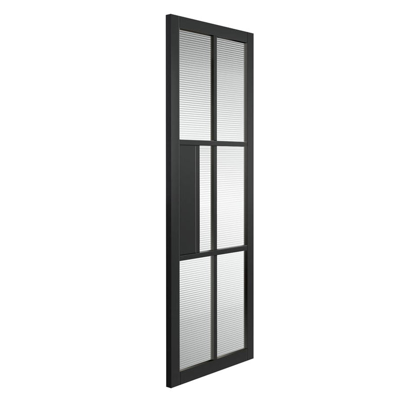 Civic Black Reeded Glass Internal Door