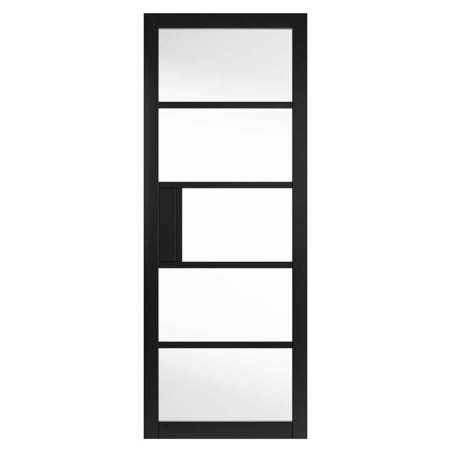 Metro Black Clear Glass Internal Door