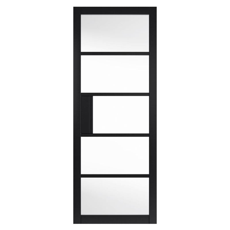 Metro Black Clear Glass Internal Door
