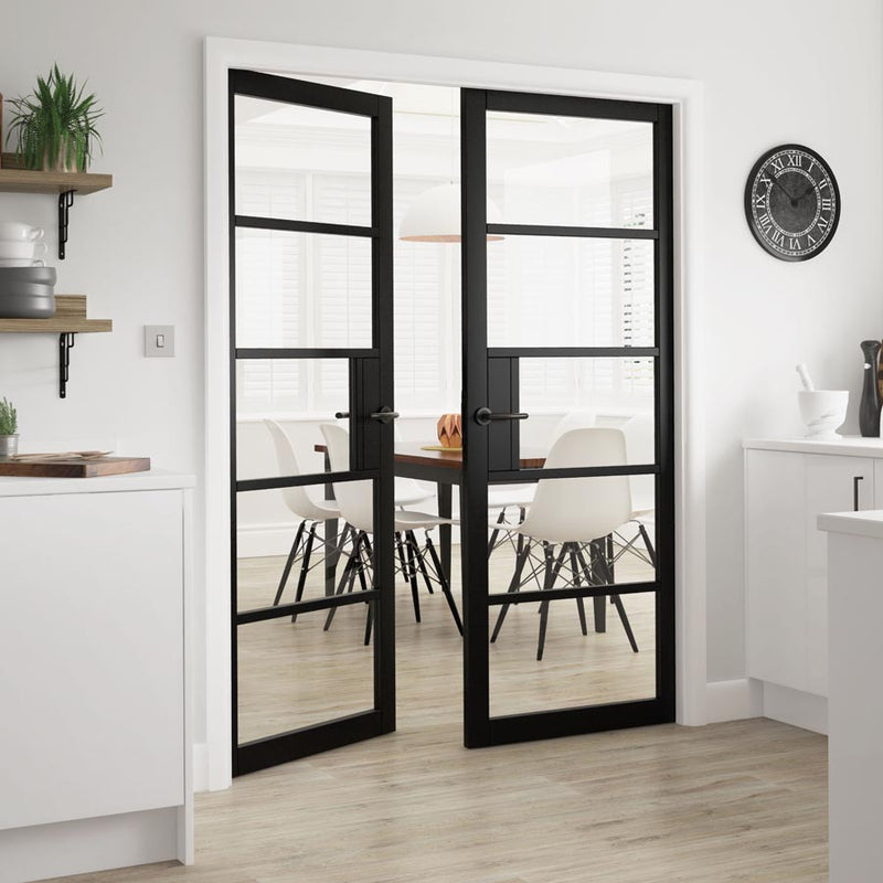 Metro Black Clear Glass Internal Door