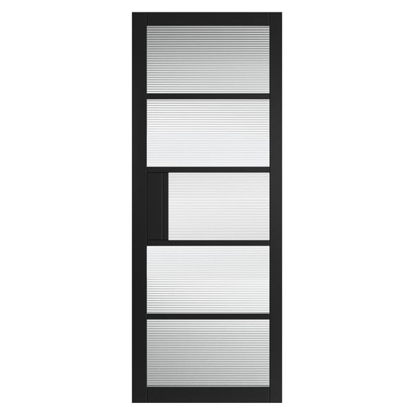 Metro Black Reeded Glass Internal Door