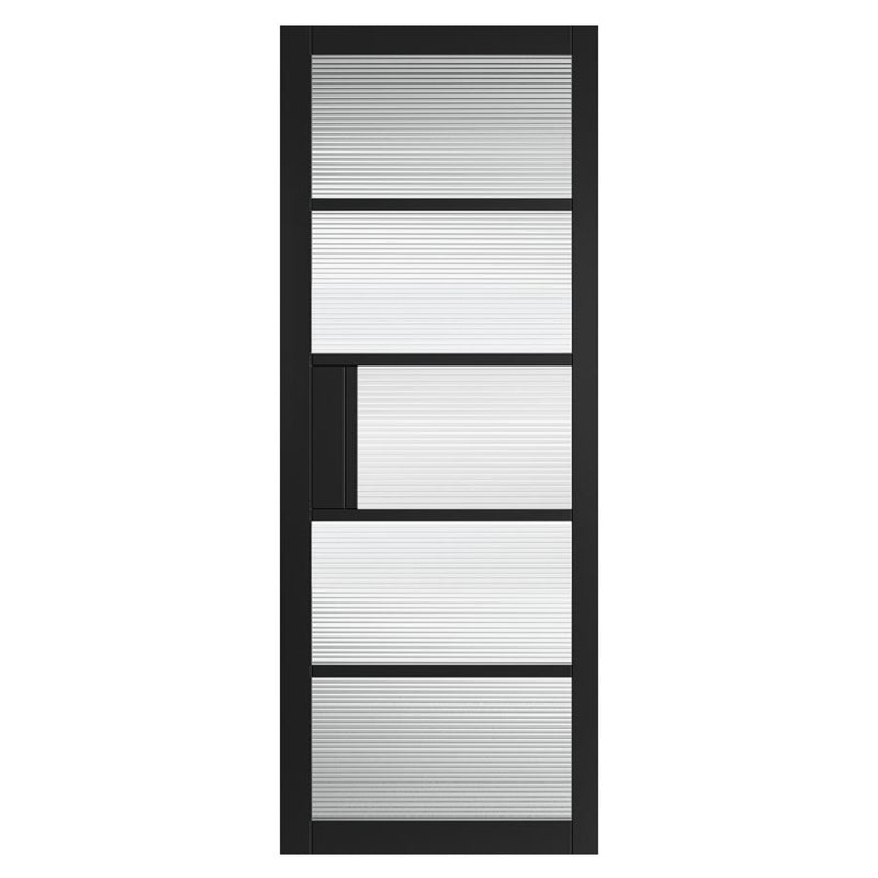 Metro Black Reeded Glass Internal Door