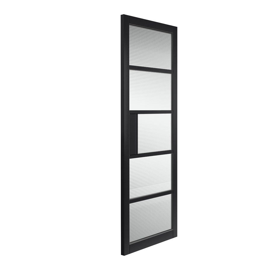Metro Black Reeded Glass Internal Door