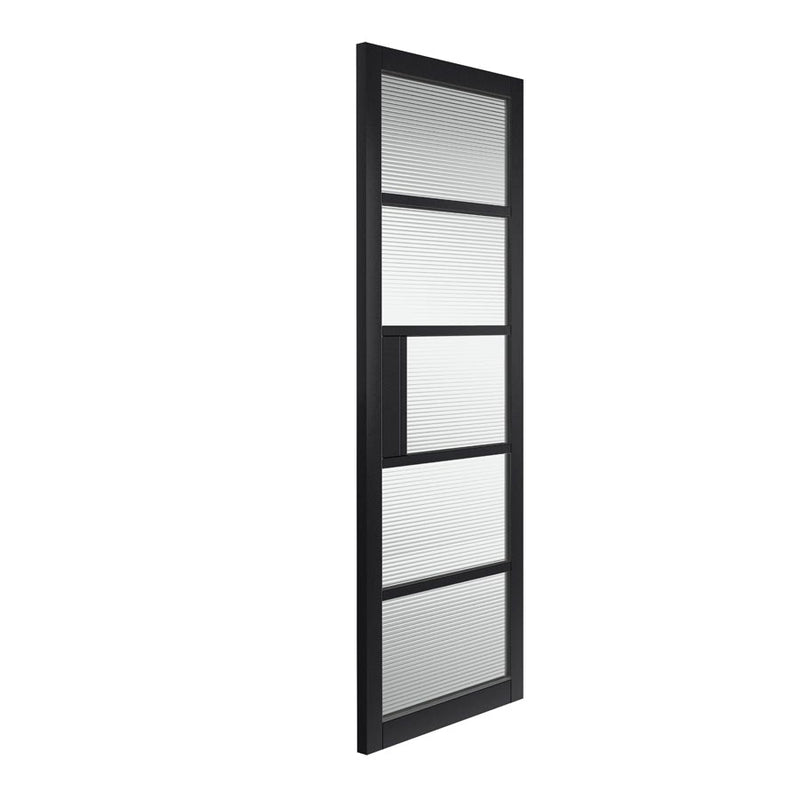 Metro Black Reeded Glass Internal Door