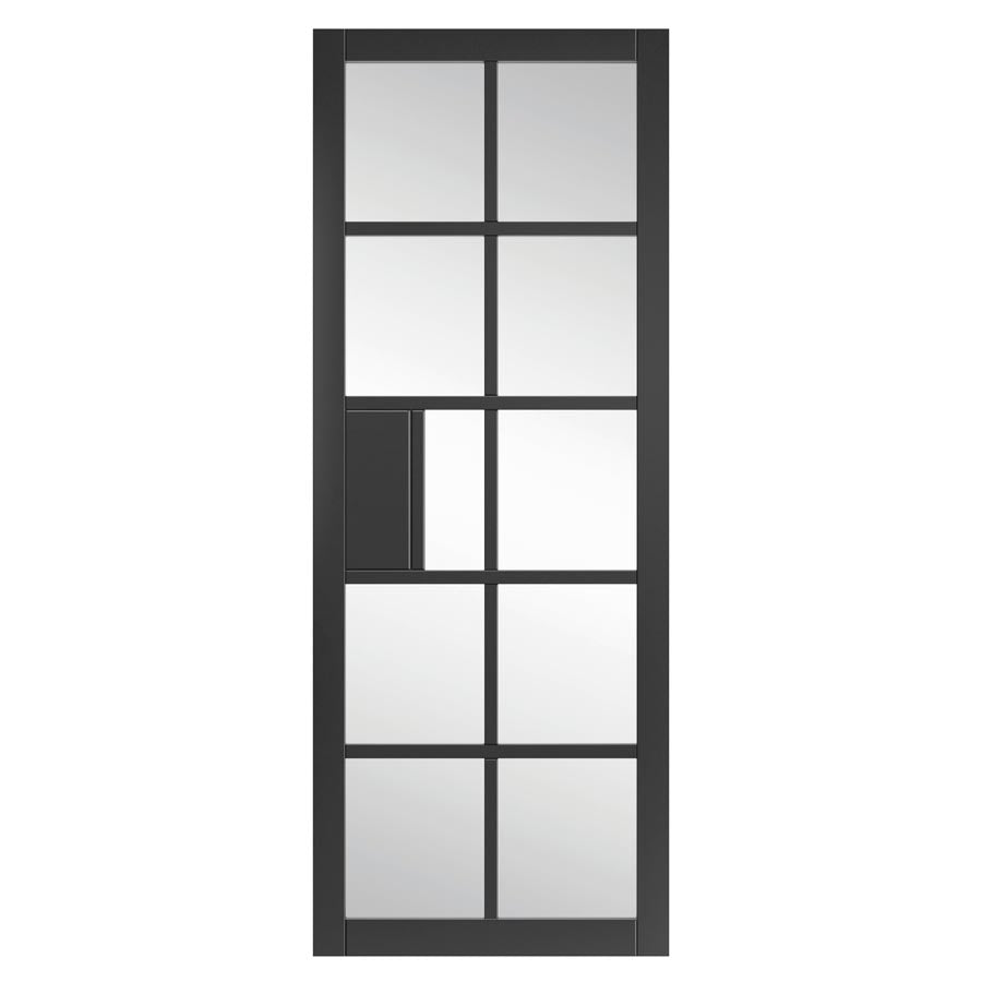 Plaza Black Clear Glass Internal Door