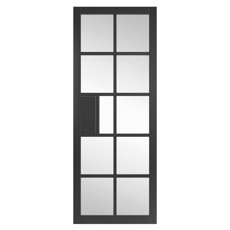 Plaza Black Clear Glass Internal Door