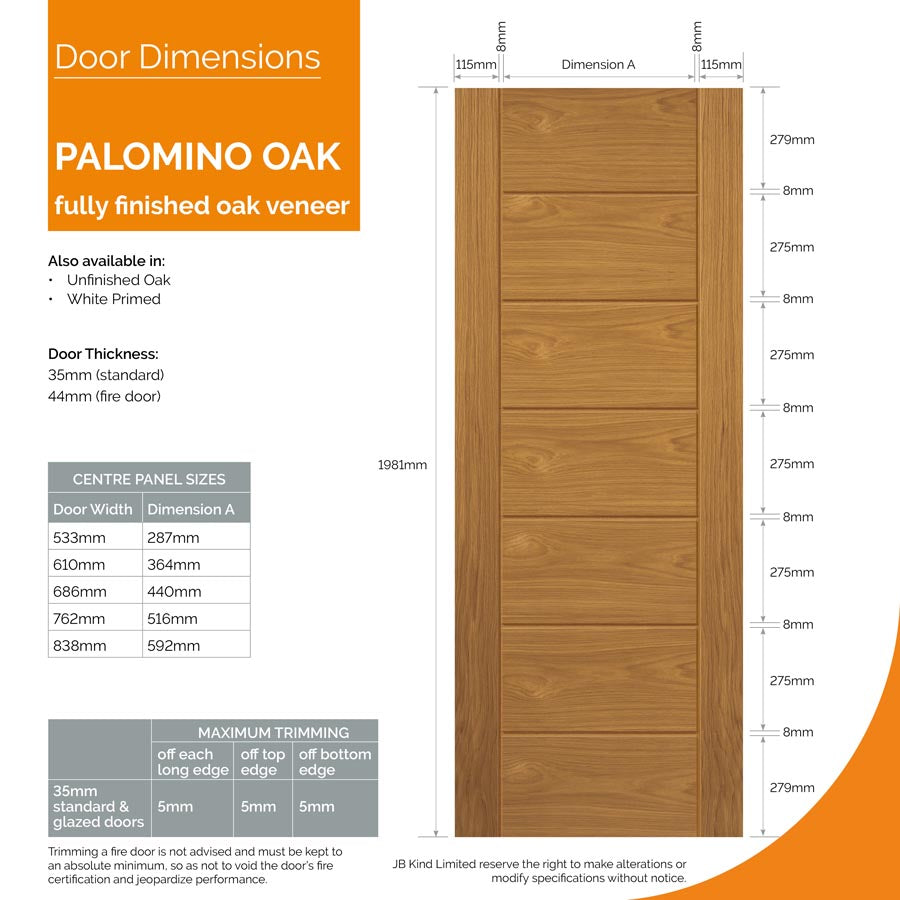 Palomino Oak Pre-Finished Internal Fire Door