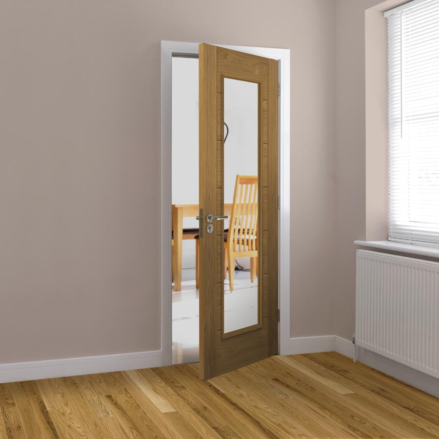 Palomino Oak Clear Glazed Pre-Finished Internal Door