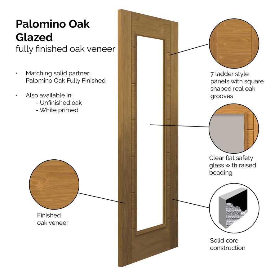 Palomino Oak Clear Glazed Pre-Finished Internal Door