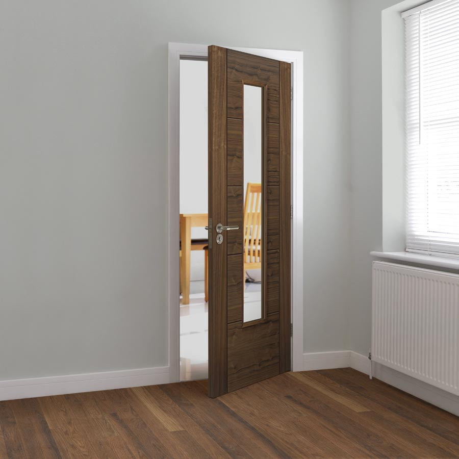 Tigris Walnut Slim Glazed Internal Door