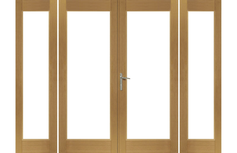 La Porte French Door in Pre-Finished External Oak Includes Sidelight Frame (Chrome Hardware) External French Doors XL Joinery 1190 x 2074mm 