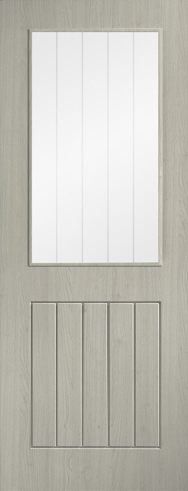 Light Grey Laminate Cottage Glazed Pre-Finished Internal Door Internal Door LPD Doors 