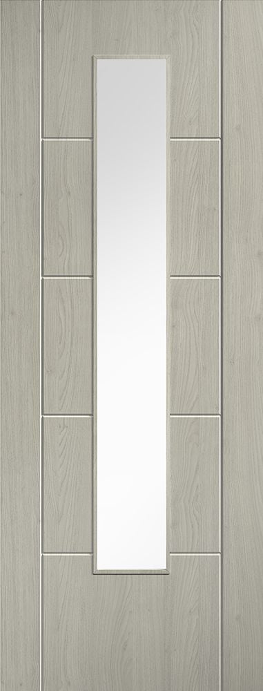 Light Grey Laminate Ladder Glazed Pre-Finished Internal Door Internal Door LPD Doors 