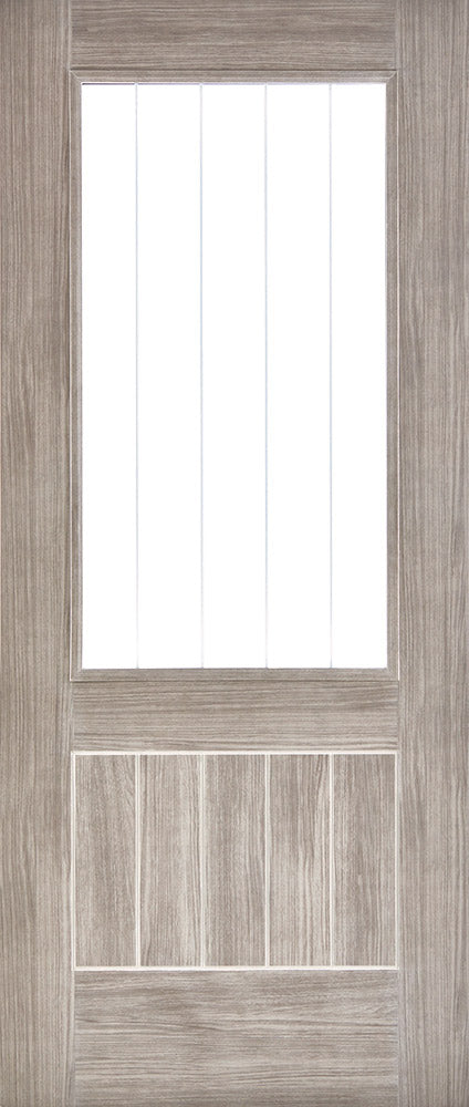 Light Grey Laminated Mexicano Glazed Pre-Finished Internal Door