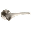 Mediterranean Marseille Lever Round Rose in Satin Nickel Lever on Round Rose Atlantic 
