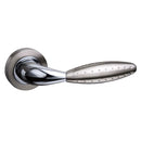 Mediterranean Oran Lever Round Rose in Satin Nickel/Polished Chrome Lever on Round Rose Atlantic 