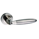 Mediterranean Gibraltar Lever Round Rose in Satin Nickel/Polished Nickel Lever on Round Rose Atlantic 
