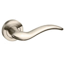 Mediterranean Barcelona Lever Round Rose in Satin Nickel Lever on Round Rose Atlantic 