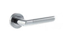 Mediterranean Santorini Lever Round Rose in Satin Chrome/Polished Chrome Lever on Round Rose Atlantic 