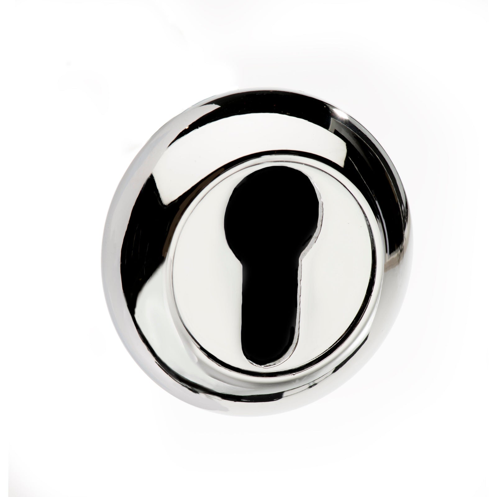 Mediterranean Euro Escutcheon Round "C" Rose in Polished Chrome Escutcheon Atlantic 