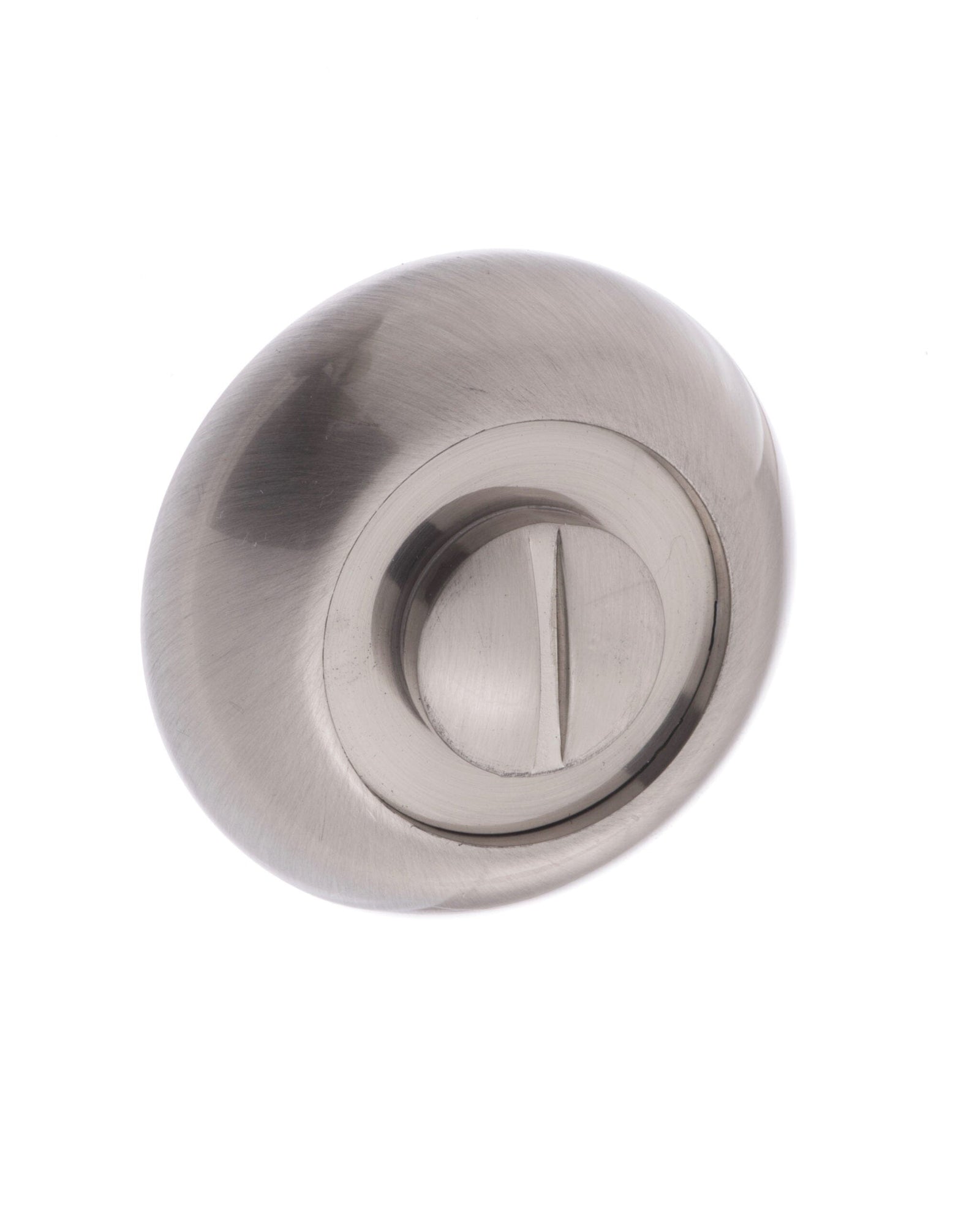 Mediterranean WC Turn and Release Round "C" Rose in Satin Nickel Bathroom Lock Atlantic 