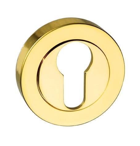 Mediterranean Euro Escutcheon Round Rose in Polished Brass Escutcheon Atlantic 