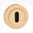 Mediterranean Key Escutcheon Round Rose in Polished Brass Escutcheon Atlantic 