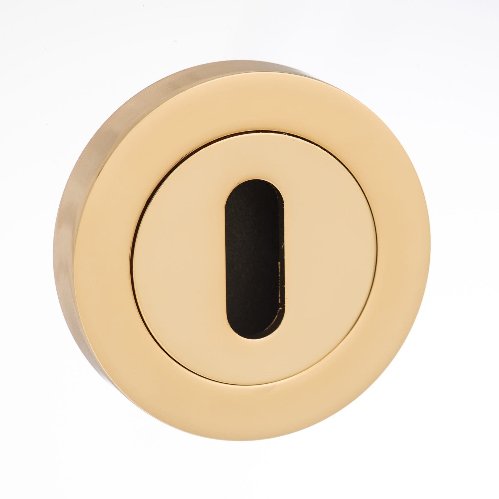 Mediterranean Key Escutcheon Round Rose in Polished Brass Escutcheon Atlantic 