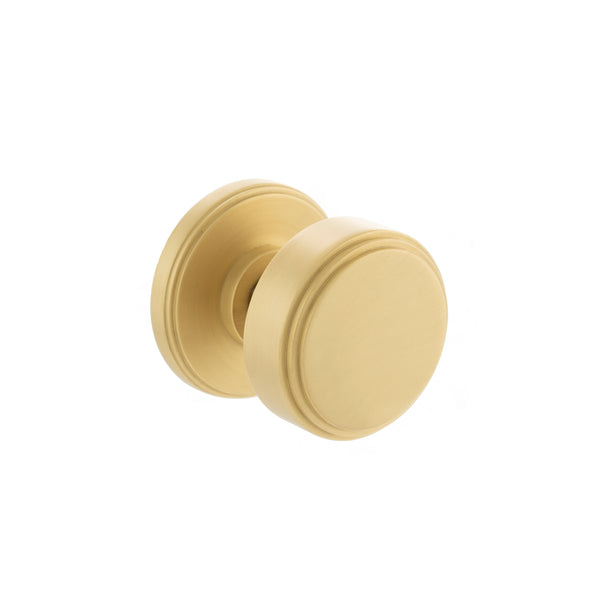 Millhouse Brass Boulton Brass Stepped Mortice Knob on Concealed Fix Rose