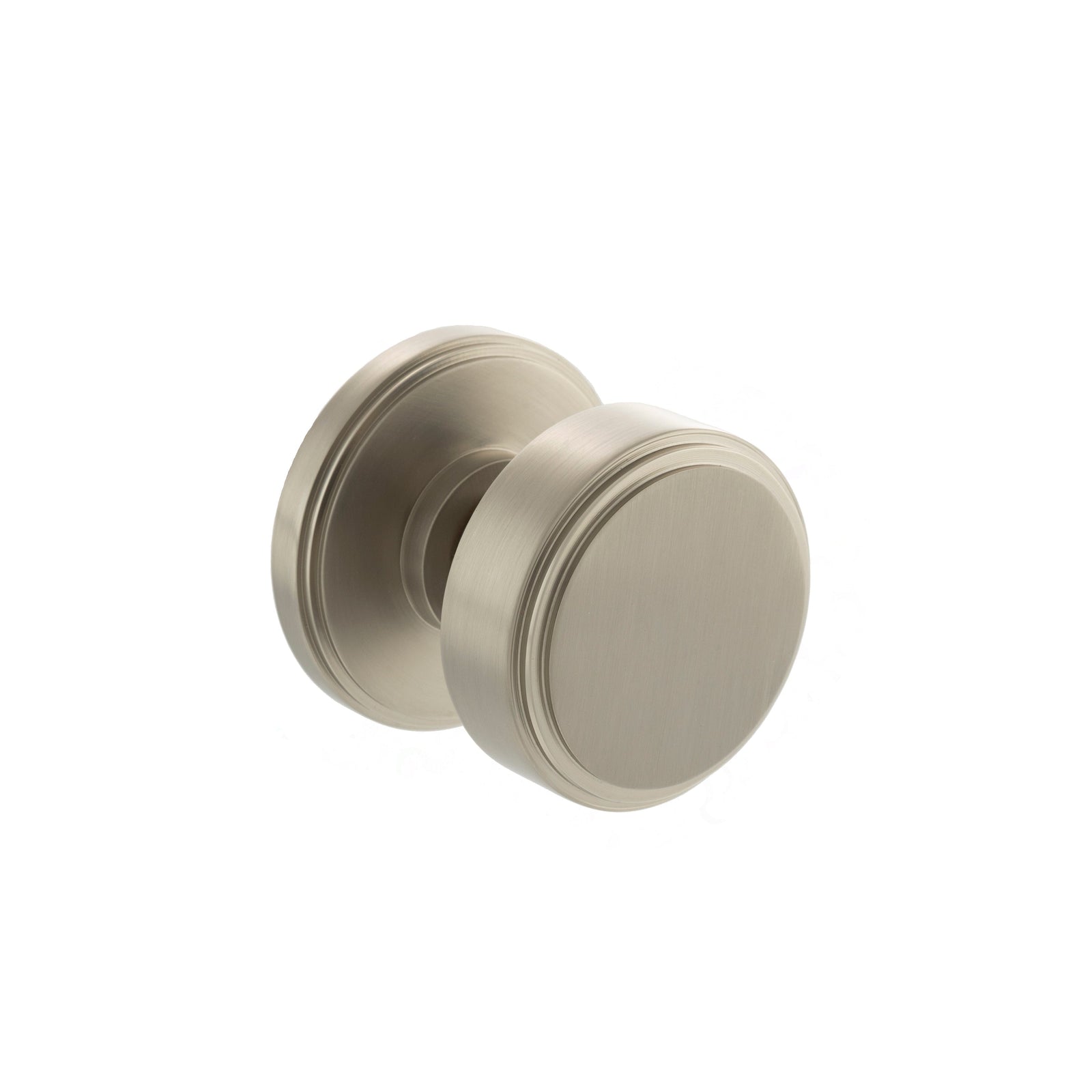 Millhouse Brass Boulton Solid Brass Stepped Mortice Knob Concealed Fix Rose (Latch & Hinges Included) Door Knob Atlantic Set Satin Nickel 