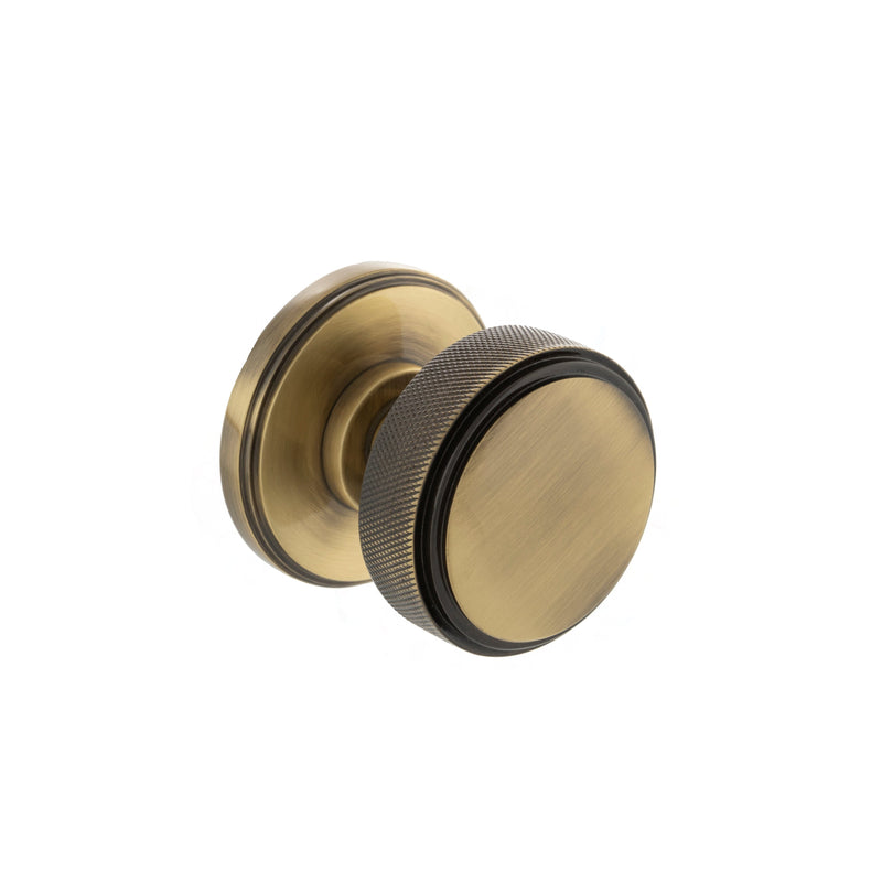 Millhouse Brass Harrison Brass Knurled Mortice Knob on Concealed Fix Rose