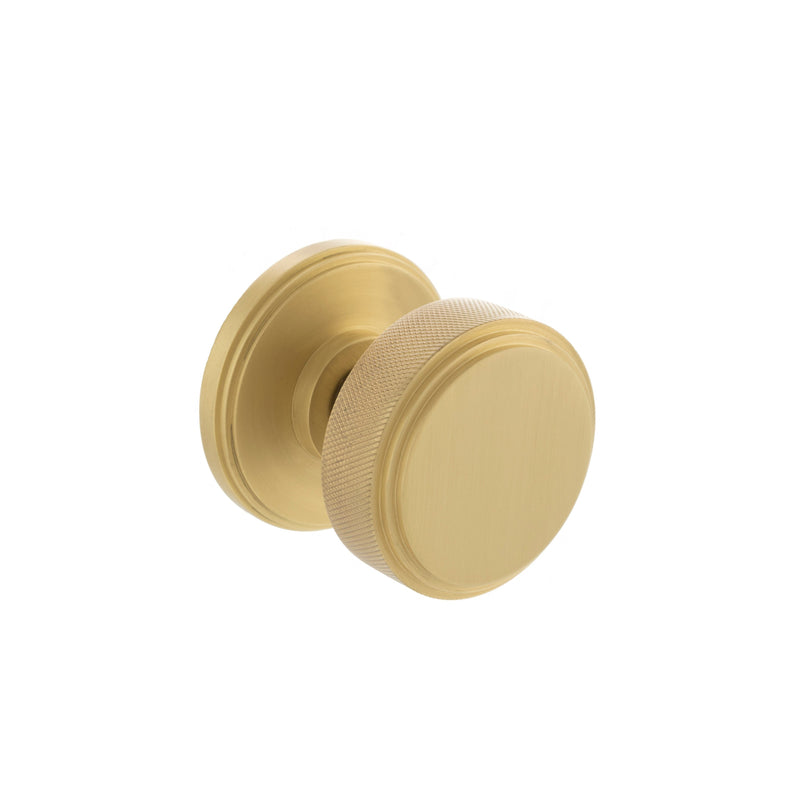 Millhouse Brass Harrison Brass Knurled Mortice Knob on Concealed Fix Rose